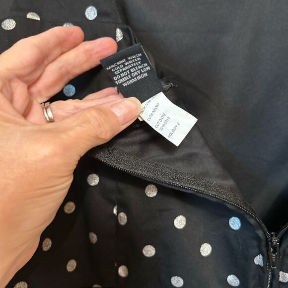 Torrid size 3 black white polka dots camisole zipper ruffled bottom - Picture 7 of 9